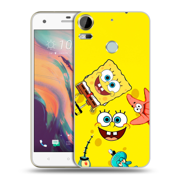 Силиконовый чехол на HTC Desire 10 Pro с принтом Спанч боб Спанчбоб