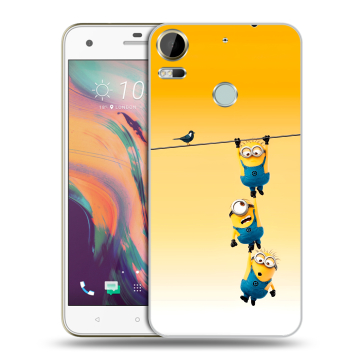 Силиконовый чехол на HTC Desire 10 Pro с принтом Миньоны