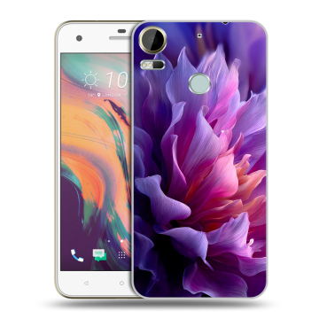 Силиконовый чехол на HTC Desire 10 Pro с принтом женский цветы