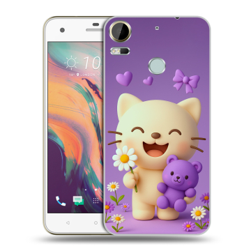 Силиконовый чехол на HTC Desire 10 Pro с принтом для девочек
