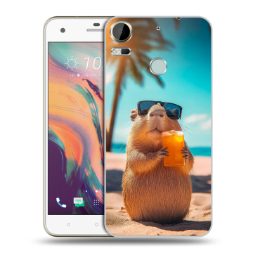 Силиконовый чехол на HTC Desire 10 Pro с принтом Капибара