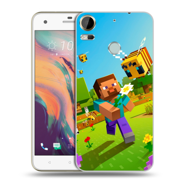 Силиконовый чехол на HTC Desire 10 Pro с принтом Майнкрафт Minecraft