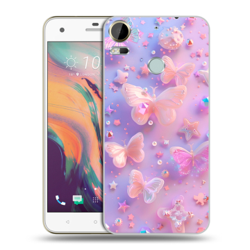 Силиконовый чехол на HTC Desire 10 Pro с принтом Бабочки