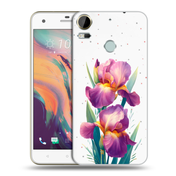Силиконовый чехол на HTC Desire 10 Pro с принтом Цветы орхидеи