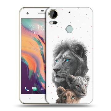 Силиконовый чехол на HTC Desire 10 Pro с принтом Львы