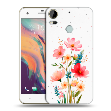 Силиконовый чехол на HTC Desire 10 Pro с принтом Цветы