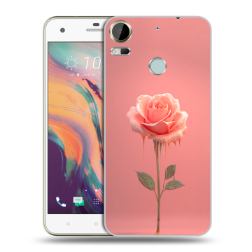 Силиконовый чехол на HTC Desire 10 Pro с принтом Розовая роза