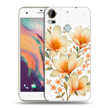 Силиконовый чехол на HTC Desire 10 Pro с принтом Цветы