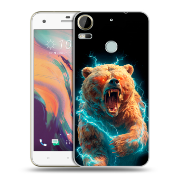 Силиконовый чехол на HTC Desire 10 Pro с принтом Медведь
