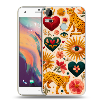 Силиконовый чехол на HTC Desire 10 Pro с принтом Модный принт