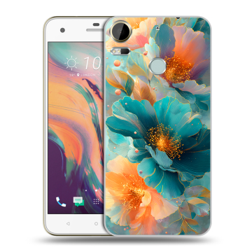Силиконовый чехол на HTC Desire 10 Pro с принтом Цветы