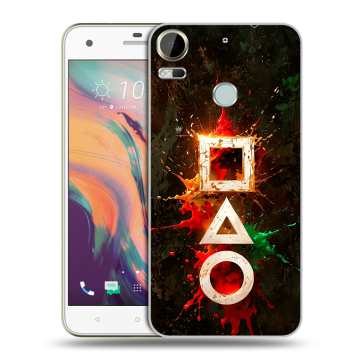 Силиконовый чехол на HTC Desire 10 Pro с принтом Squid Game Игра кальмара