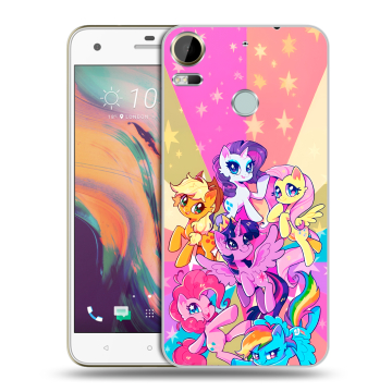 Силиконовый чехол на HTC Desire 10 Pro с принтом My little pony Дружба чудо