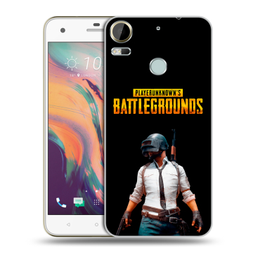 Силиконовый чехол на HTC Desire 10 Pro с принтом PUGB ПАГБ