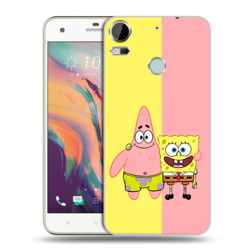 Силиконовый чехол на HTC Desire 10 Pro с принтом Спанч боб Спанчбоб