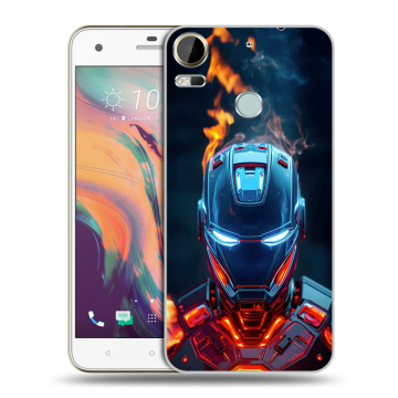 Силиконовый чехол на HTC Desire 10 Pro с принтом IronMan Железный человек