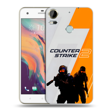 Силиконовый чехол на HTC Desire 10 Pro с принтом Counter Strike