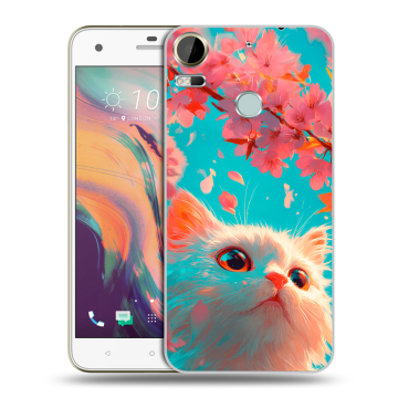 Силиконовый чехол на HTC Desire 10 Pro с принтом Красивый кот