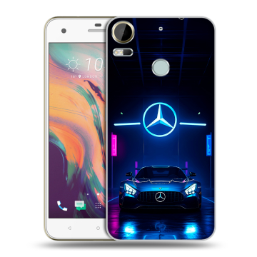 Силиконовый чехол на HTC Desire 10 Pro с принтом Mercedes Мерседес