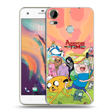 Силиконовый чехол на HTC Desire 10 Pro с принтом Adventure time Время приключений
