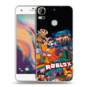 Силиконовый чехол на HTC Desire 10 Pro с принтом Roblox Роблокс