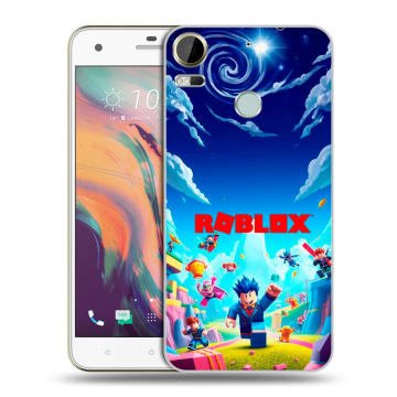 Силиконовый чехол на HTC Desire 10 Pro с принтом Roblox Роблокс