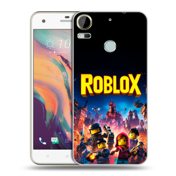 Силиконовый чехол на HTC Desire 10 Pro с принтом Roblox Роблокс