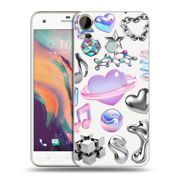 Силиконовый чехол на HTC Desire 10 Pro с принтом Y2K