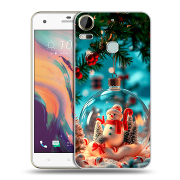 Силиконовый чехол на HTC Desire 10 Pro с принтом Новый год