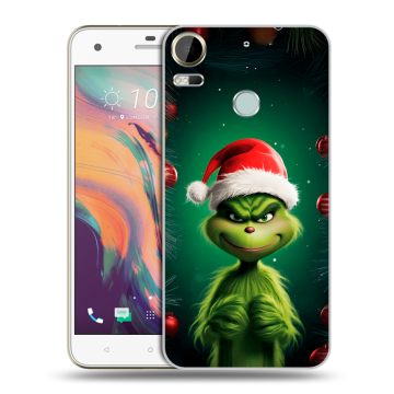 Силиконовый чехол на HTC Desire 10 Pro с принтом Гринч Новый год Рождество