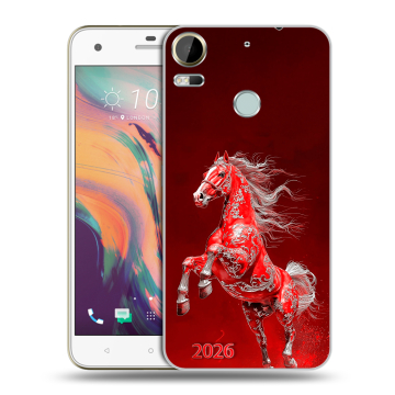 Силиконовый чехол на HTC Desire 10 Pro с принтом Новый год