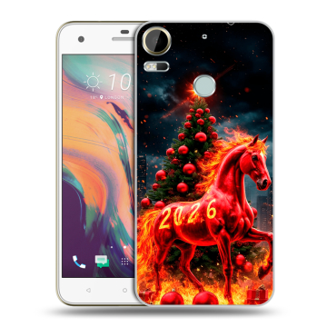 Силиконовый чехол на HTC Desire 10 Pro с принтом Новый год