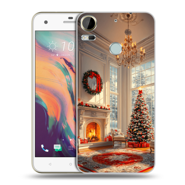 Силиконовый чехол на HTC Desire 10 Pro с принтом Новый год