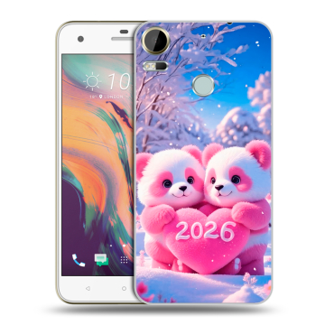 Силиконовый чехол на HTC Desire 10 Pro с принтом Новый год
