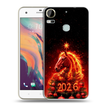 Силиконовый чехол на HTC Desire 10 Pro с принтом Новый год