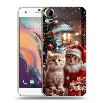 Силиконовый чехол на HTC Desire 10 Pro с принтом Новый год