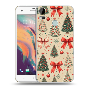 Силиконовый чехол на HTC Desire 10 Pro с принтом Новый год