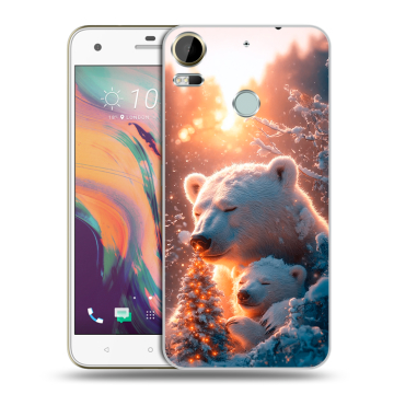 Силиконовый чехол на HTC Desire 10 Pro с принтом Новый год