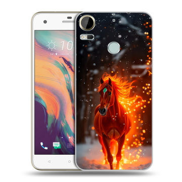 Силиконовый чехол на HTC Desire 10 Pro с принтом Новый год