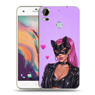 Силиконовый чехол на HTC Desire 10 Pro с принтом женский