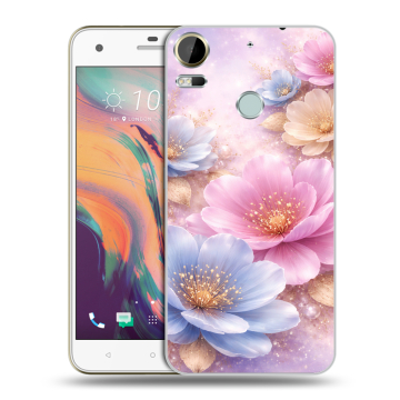 Силиконовый чехол на HTC Desire 10 Pro с принтом женский
