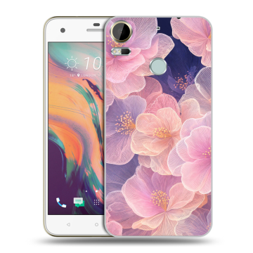 Силиконовый чехол на HTC Desire 10 Pro с принтом женский
