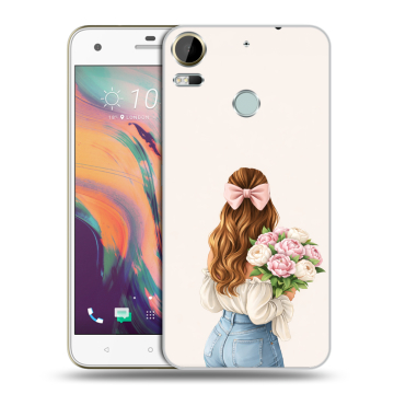 Силиконовый чехол на HTC Desire 10 Pro с принтом женский