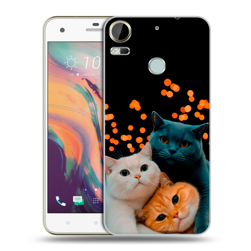 Пластиковый чехол на HTC Desire 10 Pro с принтом Кошки Пластиковый чехол на HTC Desire 10 Pro с принтом Кошки