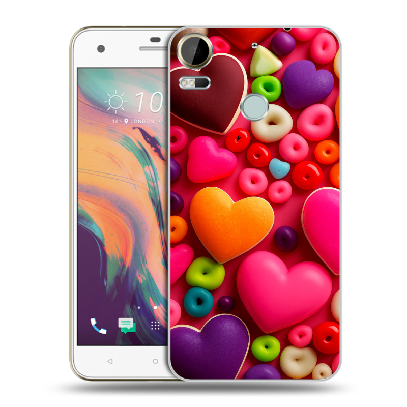 Пластиковый чехол на HTC Desire 10 Pro с принтом Сердечки Пластиковый чехол на HTC Desire 10 Pro с принтом Сердечки