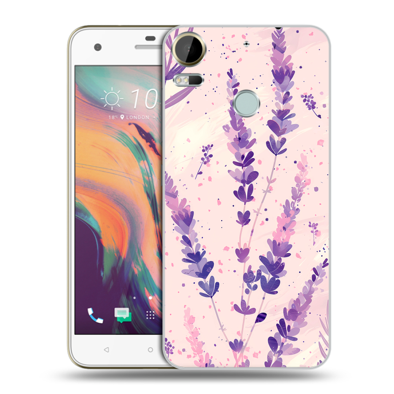 Пластиковый чехол на HTC Desire 10 Pro с принтом цветы лаванда Пластиковый чехол на HTC Desire 10 Pro с принтом цветы лаванда