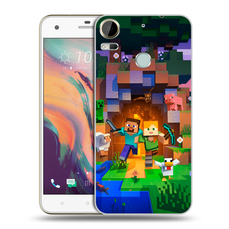 Пластиковый чехол на HTC Desire 10 Pro с принтом Майнкрафт Minecraft Пластиковый чехол на HTC Desire 10 Pro с принтом Майнкрафт Minecraft