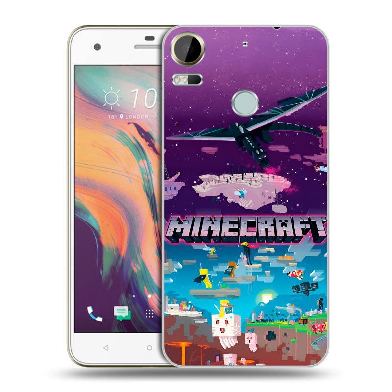 Пластиковый чехол на HTC Desire 10 Pro с принтом Майнкрафт Minecraft Пластиковый чехол на HTC Desire 10 Pro с принтом Майнкрафт Minecraft