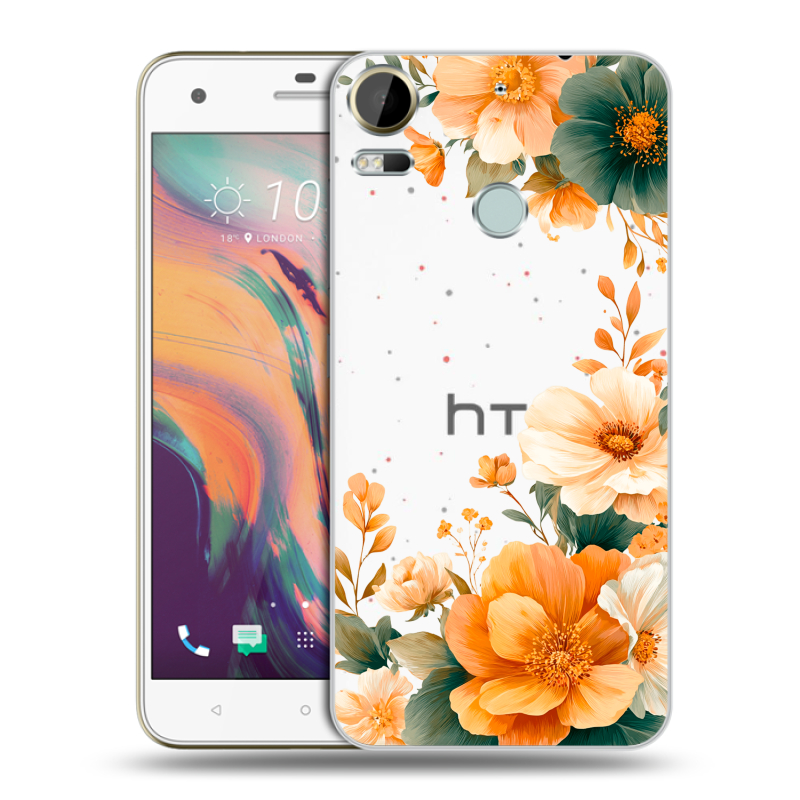 Силиконовый чехол на HTC Desire 10 Pro с принтом Цветы принт Силиконовый чехол на HTC Desire 10 Pro с принтом Цветы принт