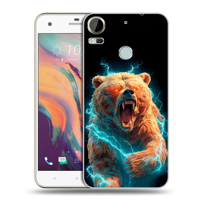 Силиконовый чехол на HTC Desire 10 Pro с принтом Медведь Силиконовый чехол на HTC Desire 10 Pro с принтом Медведь
